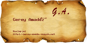 Gerey Amadé névjegykártya